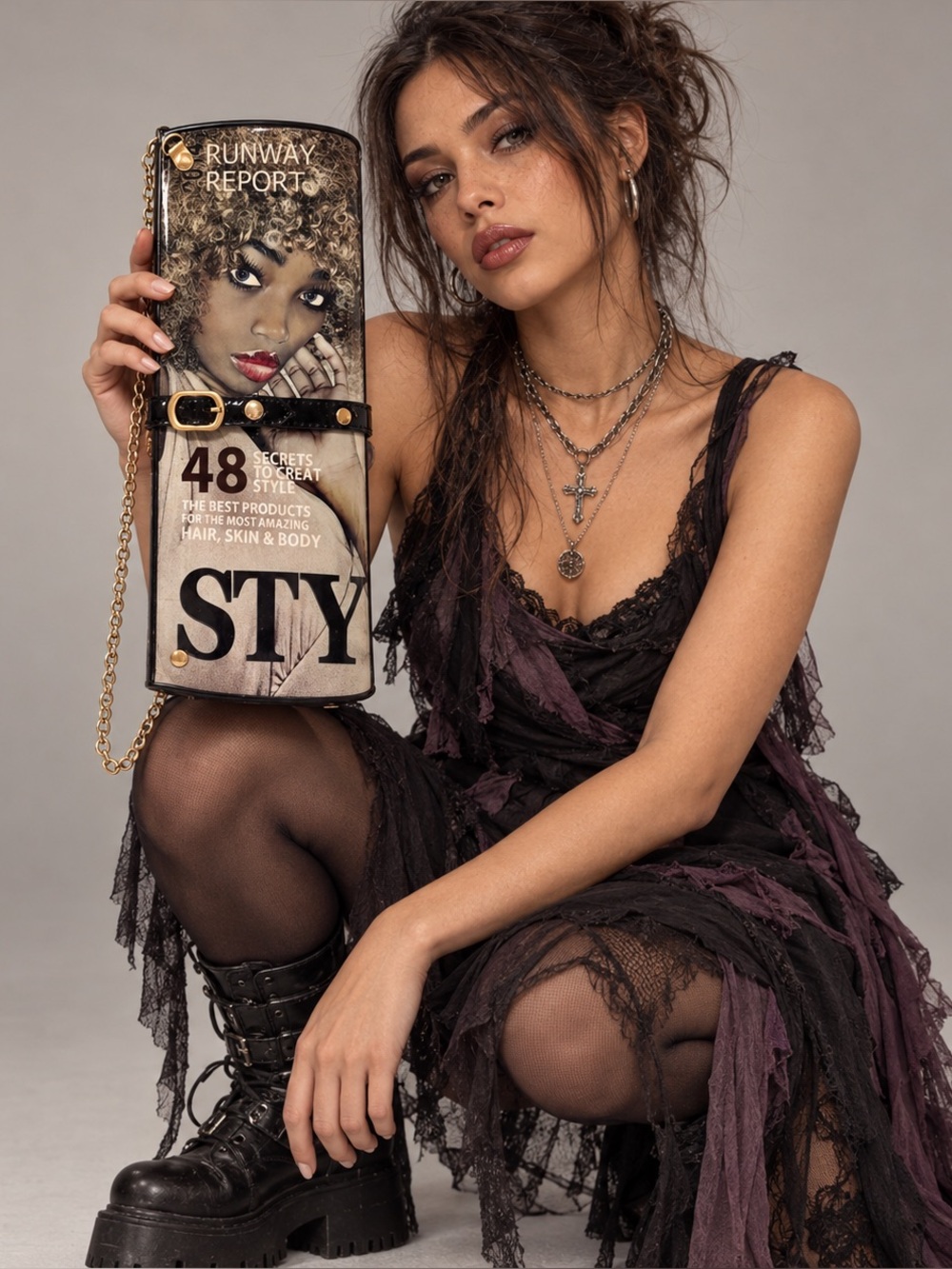 Extremely Rare Y2K 2004 Runway Report Magazine Clutch Whimsigoth Grunge